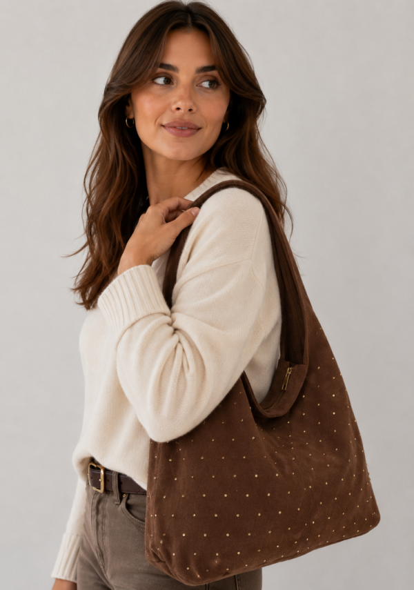 BOLSO HOMBRO SERRAJE MARRÓN